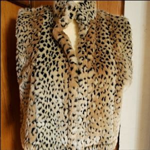 Cheetah Faux Fur Cropped Vest